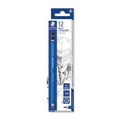 Imagen de Staedtler Mars Lumograph 100 12B. Pack de 12 lápices dibujo mina blanda.