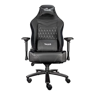 Imagen de Talius MAMUT Silla Gaming XXL, Ergonómica, Basculante, Reposabrazos 4D, Espuma Alta Densidad, Base Metal, Ruedas Nylon, Diseño Gris, hasta 170 kg (Gray)