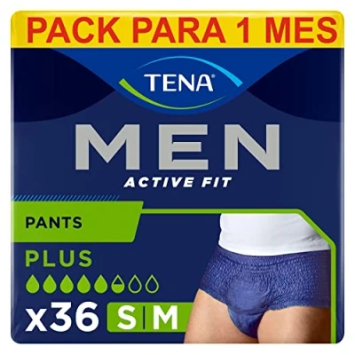 Imagen de TENA Men Ative Fit x36 Ropa Interior Absorbente Para Hombre Incontinencia Moderada Máxima Discreción 9 Unidades Talla M [75 cm a 105 cm]. 36 Braguitas Desechables (4x9)