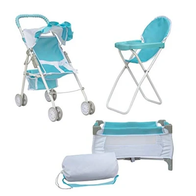 Imagen de Olivia&#039;s Little World 3 in 1 Cochecito, Trona Y Cuna para Muñecas Azul OL 00013