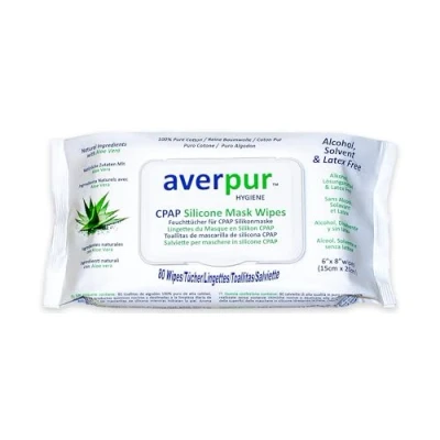 Imagen de toallitas de limpieza para CPAP, Mega Oferta, 5 x 80 mascarilla averpur ™ con Aloe Vera, 100% algodón puro.