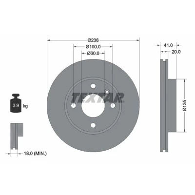 Imagen de TEXTAR PRO 92278703 Disco de freno