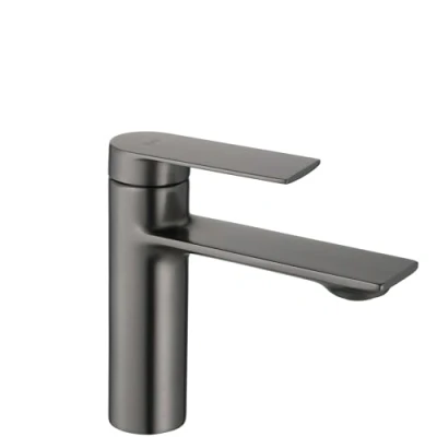 Imagen de Rea STORM TITANIUM Grifo de LAVABO BAJO Mezclador baño latón monomando para lavado manos ajustable en frío y caliente (Titanio)