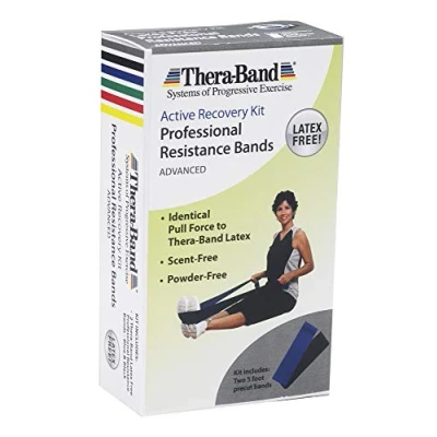Imagen de THERABAND Juego de Bandas Resistencia, Banda elástica Profesional sin látex para Ejercicio Parte Superior e Inferior del Cuerpo, Entrenamiento Fuerza, Terapia, Pilates, rehabilitación,