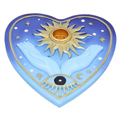 Imagen de Nemesis Now Quemador de incienso Fortunes of the Sun, 15 cm, resina, soporte palmistría, diseño sol y estrellas, fundido en la mejor pintado a mano, sostiene cono