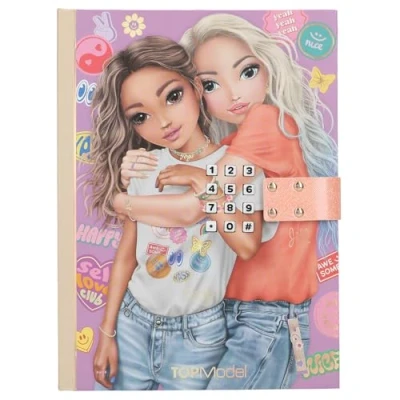 Imagen de Depesche 13621 TOPModel Girl Power Agenda con código numérico y Sonido, Libro en Color Rosa, Motivo de Modelo 192 páginas rayadas, Multicolor, One Size