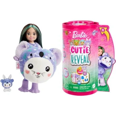 Imagen de Barbie Chelsea Cutie Reveal Serie Disfraces Conejo koala Animal revela muñeca con mascota y accesorios sorpresa de moda, juguete +3 años (Mattel HRK31)