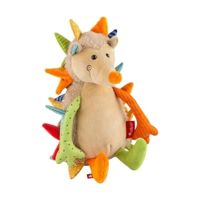 Imagen de Sigikid 42838 Peluche de Erizo Patchwork Sweety para Jugar y abrazar, Mezcla Materiales Suaves bebés niños, niños niñas 0 Meses a 8 años, Multicolor/Erizo 23 cm