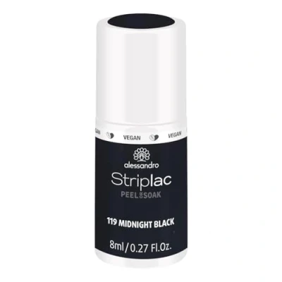 Imagen de Alessandro Striplac Peel or Soak Midnight Black Esmalte de uñas LED negro profundo Para perfectas en 15 minutos 1 x 8 ml
