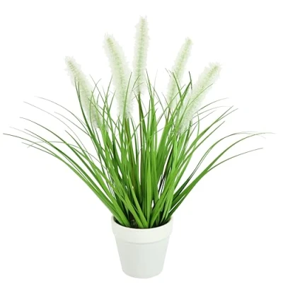 Imagen de Flair Flower hierba artificial de cola zorro en maceta, planta artificial, ornamental, plantas verdes, decorativa, solitaria, arreglo hierba, mijo,