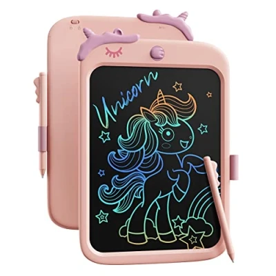 Imagen de Tableta de escritura LCD Unicorn para niños juguetes niñas 3 4 5 6 7 8 años, tablero garabatos reutilizable con lápiz capacitivo, educativos aprendizaje (Rosa)