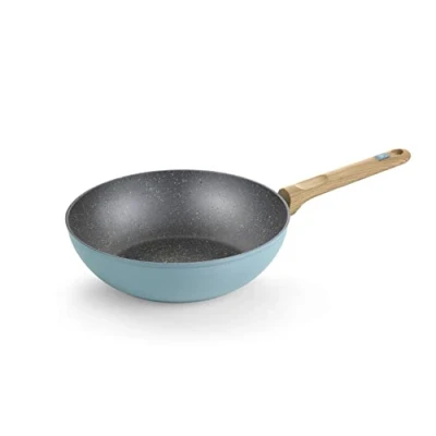 Imagen de BRA Nordik Wok 28 cm, aluminio forjado con antiadherente, apto para todo tipo de cocinas incluida inducción