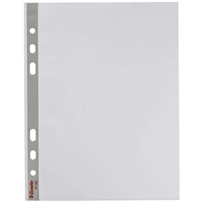 Imagen de Esselte 47183 Standard Funda para documentos (A5 14.8 x 21 cm, multiperforada, resistente, polipropileno, apertura superior, 25 unidades), transparente