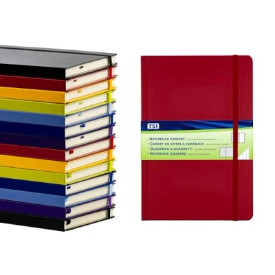 Imagen de TSI 63555 RT Cuaderno (A5, cuadriculado, 192 páginas), color rojo