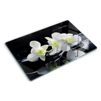 Imagen de Tulup Tabla De Cortar Cocina 80x52cm Vidrio Protector Placa Induccion Orquídea
