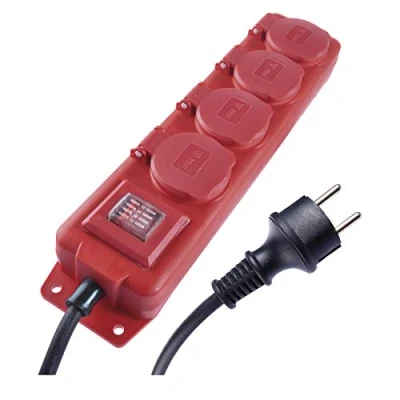 Imagen de Emos Regleta con Cable (IP44, para Exteriores, Tapa abatible, protección Infantil)