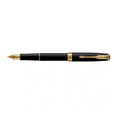 Imagen de Parker Sonnet Matte Black Lacquer GT FP M