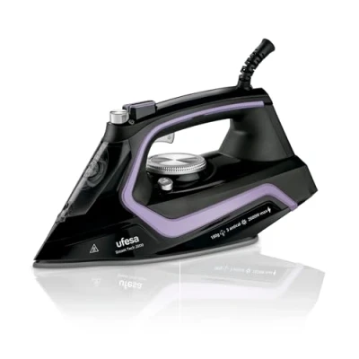 Imagen de Ufesa Steam teach 2600, Plancha de Vapor 2600W, Golpe Max 180gr y Constante 35gr /min, Suela Cerámica, Triple Sistema Antical, Antigoteo