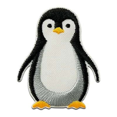 Imagen de Recycl Patch Pingüino Animal Antártida Think Green Parches Termoadhesivos Bordados Aplique Para Ropa, Tamaño: 5 x 4 cm