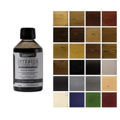 Imagen de Littlefair&#039;s Tinte para Madera 250ml Acabado Premium, Fácil de Usar y Limpiar Basado en Agua, Seguro Ecológico Disponible Muchos Colores Color: negro ébano