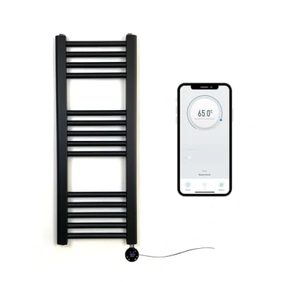 Imagen de Greened House Toallero eléctrico inteligente controlado por WiFi, 300 mm de ancho x 800 alto, 7 días programable, compatibilidad con la aplicación