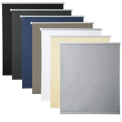 Imagen de WOLTU Estor Enrollable Opaco sin Taladrar 95x120 cm Gris, Persiana Blackout Termico para Puertas y Ventanas con Cadena, Instalación Pinzas, Protección Visual