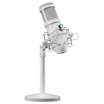 Imagen de MARSGAMING MMICXW, Micrófono Estudio Profesional LED, Mute, USB+Jack 3.5mm, Blanco