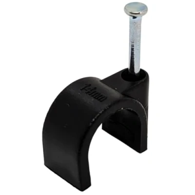 Imagen de Lumonic 100x abrazadera de clavo 14mm para cable negro con 30mm p.ej. montaje en pared abrazaderas dife