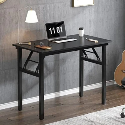 Imagen de SogesHome Mesa de Escritorio Plegable para computadora 80 x 40 75 cm Oficina Escritura, Conferencia,Teca &amp; Negro, AC5CB 8040 SH