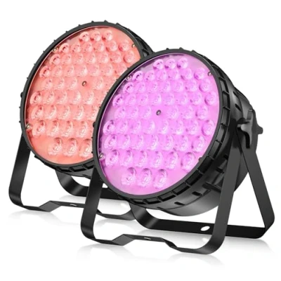 Imagen de BETOPPER Luces de Escenario 54x4W RGBW, Luz Estroboscópica 4 en 1 DMX 4/8, DJ para Fiestas, Discotecas, Fotografía, Bodas, Jardín, Decoración del Hogar y Navidad (2 Pack)