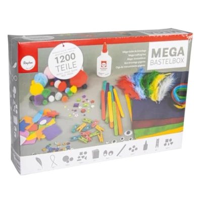 Imagen de Rayher Caja de Manualidades Gigante 1200 Piezas, Edad Recomendada: a Partir 4 años, Varios Materiales, Surtido, Talla Única