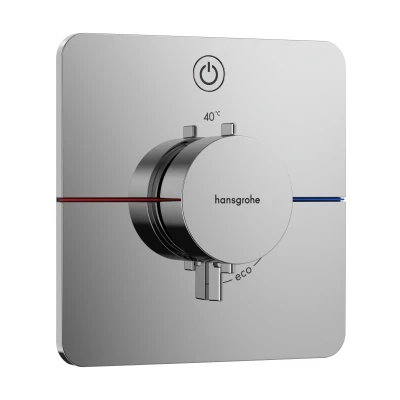 Imagen de hansgrohe ShowerSelect Comfort Q, termostato empotrado , grifo con botón de seguridad (SafetyStop) a 40 C, para ducha y bañera, mezclador 1 función, cromo