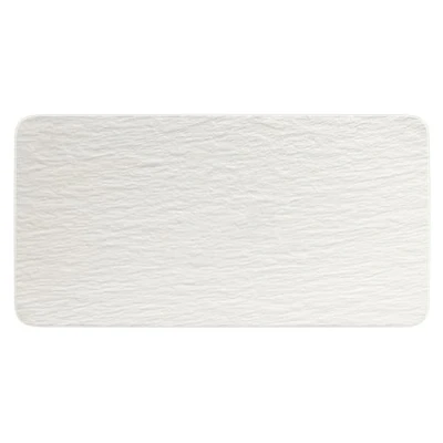 Imagen de Villeroy &amp; Boch Manufacture Rock Rectangular Plato de presentación para Carne Porcelana Premium, Blanco