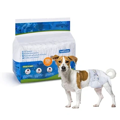 Imagen de Nobleza 12x Pañales para Perros Desechables Hembra Cachorro Entrenamiento Súper Absorbente Envolturas Mascotas Paquete de 12, XXL