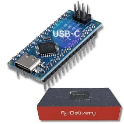Imagen de AZDelivery 1 Placa AZ Nano V3 con Conector USB C ATmega328 CH340, versión Mejorada, Incluye Libro electrónico!