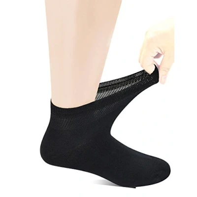 Imagen de Yomandamor Calcetines de bambú sin costuras para diabéticos hombre con parte superior suave, 6 pares tallas 11 Reino Unido.