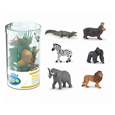 Imagen de Papo Mini Animales Salvajes, Set de 6 Figuritas para Niños a partir 3 Años Explorando la Fauna del Mundo y Aventura en Naturaleza