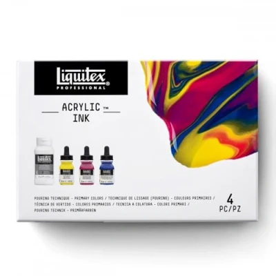 Imagen de Liquitex 3699438 Ink Professional Juego de pinturas acrílicas líquidas altamente pigmentadas, resistentes al envejecimiento, a la luz, para caligrafía y aerógrafo, 3 colores, tinta 30