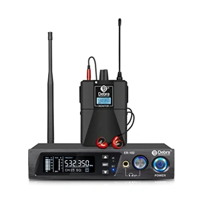 Imagen de D Debra Audio Pro ER 102 UHF Sistema de Monitor intraauricular inalámbrico un Solo Canal con transmisor y Receptor para Escenario, Estudio grabación, músicos (1 Bolsa transmisor)
