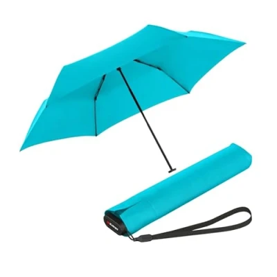 Imagen de Knirps Paraguas de bolsillo Ultra US.050 Slim Manual ligero y plano Resistente a las tormentas al viento 21 cm, azul turquesa, small