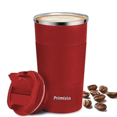Imagen de Primizia Taza de café,Taza Termica Acero Inoxidable 510ML, Sin BPA,Vaso Termico Fugas para Frío y Calor,Rojo