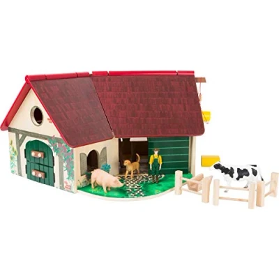 Imagen de small foot company Granja Woodfriends Hecha de Madera certificada FSC 100%, con Techo abatible Juguetes, Multicolor (small by Legler 11005) , color/modelo surtido