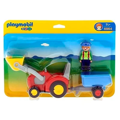 Imagen de PLAYMOBIL 1,2,3 6964 Tractor con Remolque, a Partir de 18 Meses