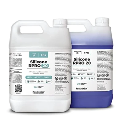 Imagen de Silicona Líquida para la Fabricación de Moldes R PRO 20, No Tóxica Y Rápida 1:1 Caucho Resina DIY, Fundición, Manualidades (10 kg)