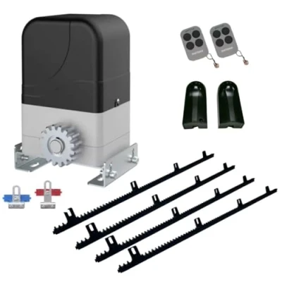 Imagen de MATISMO AMC400 Motor para puerta corredera de hasta 400 kg, con 2 mandos a distancia, fotocelulas y 4 cremalleras 1m. (4 m nylon 1 infrarrojas)