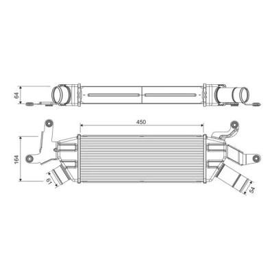 Imagen de VALEO 818370 Intercooler Aluminio sin sensor MITSUBISHI: Outlander 2 SUV, CITROËN: C Crosser SUV