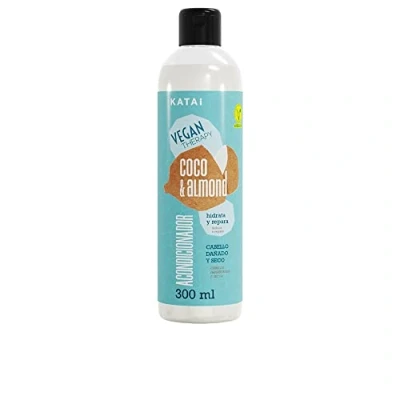 Imagen de Katai Coconut &amp; Almond Cream Acondicionador 300ML: Nutrición Vegana para cabellos Sensibles.Repara e hidrata dañados y secos ¡Suavidad sin Sulfatos ni Parabenos!