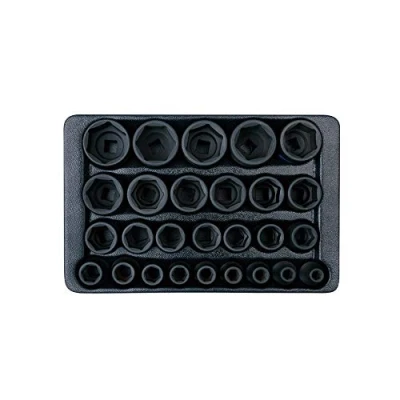 Imagen de KING TONY 9 4427MP Juego de llaves vaso impacto para carrito, 1/2 pulgadas, 6 puntos, 27 piezas