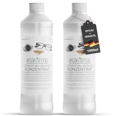 Imagen de PURIVITA Líquido para Limpiador Ultrasonidos baño ultrasónico, plata, gafas, dentaduras postizas, joyas Ultrasónico 2000ml