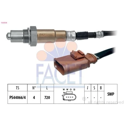 Imagen de FACET 10.8536 Sonda lambda térmico, plana, Rosca engrasada VOLKSWAGEN: CADDY 4 Kombi, Kasten